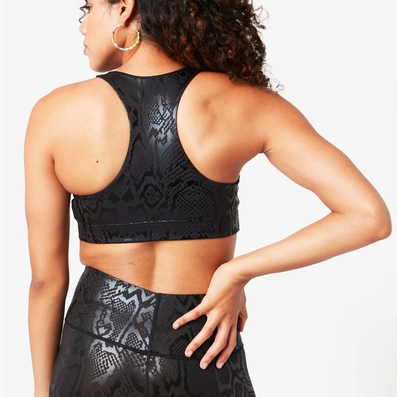 Terez UPLIFT SPORTS BRA IN OBSIDIAN SNAKESKIN Size XS NWT - Picture 2 of 6